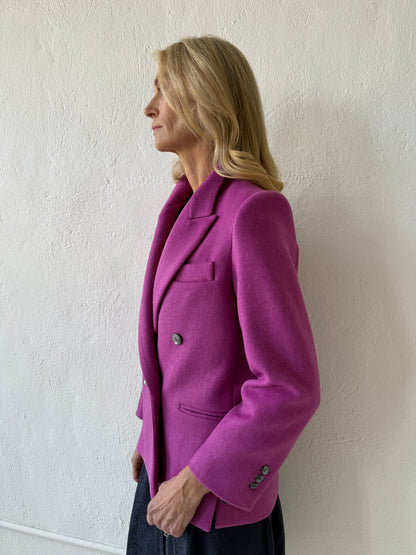 Charlie Double Breasted Coat in Wool - Orchid Jackets CHRISTINE ALCALAY