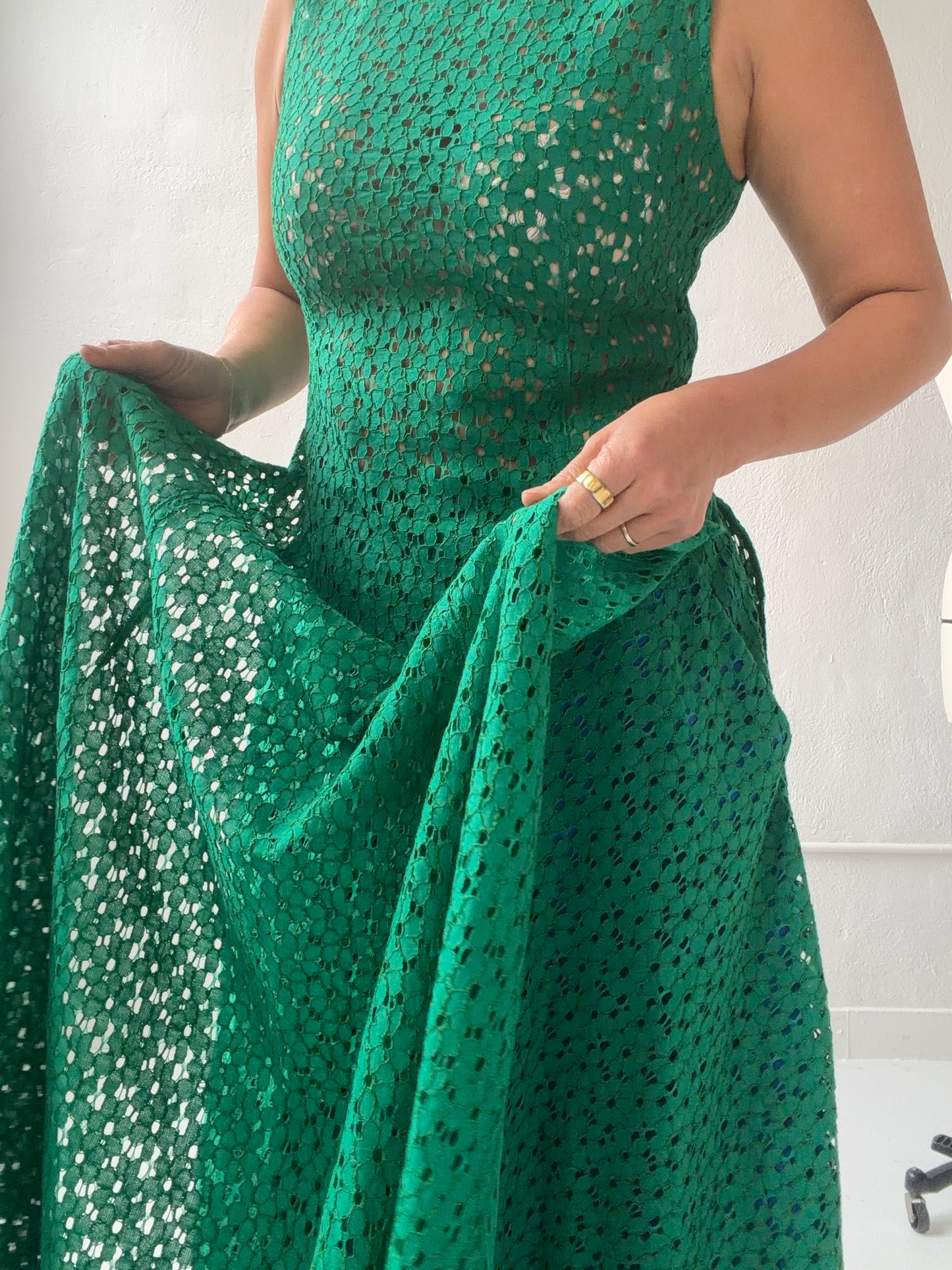 Eurie Dress in Malachite Green Corded Lace Dresses CHRISTINE ALCALAY