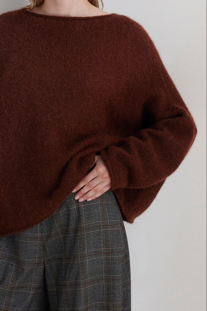 SAMPLE FW26 - Ines Sweater - Cacao Samples CHRISTINE ALCALAY