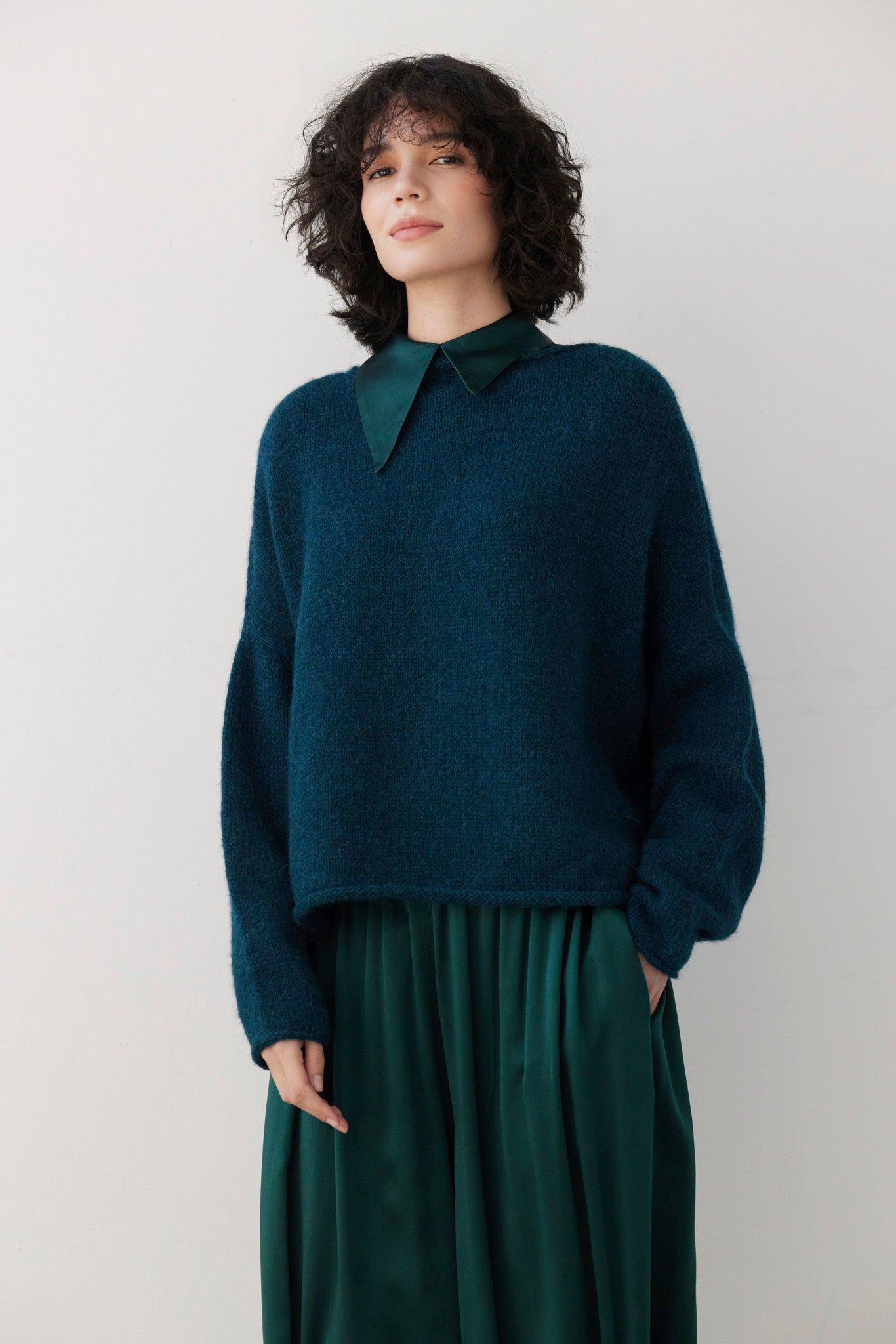 SAMPLE FW26 - Ines Sweater - Deep Teal Samples CHRISTINE ALCALAY