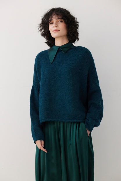 SAMPLE FW26 - Ines Sweater - Deep Teal Samples CHRISTINE ALCALAY
