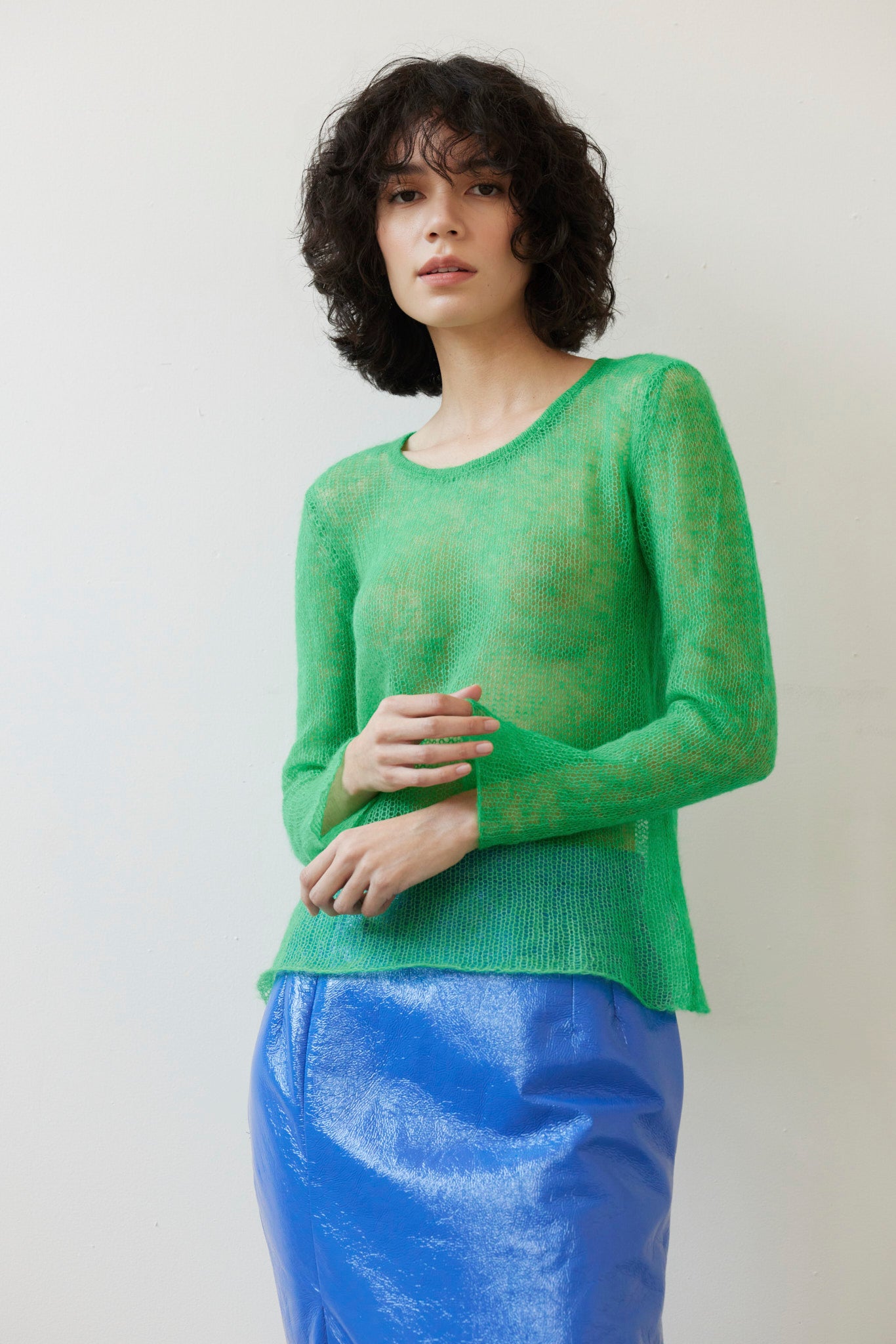 Jewel Open Knit Tee in Baby Alpaca Sweaters CHRISTINE ALCALAY