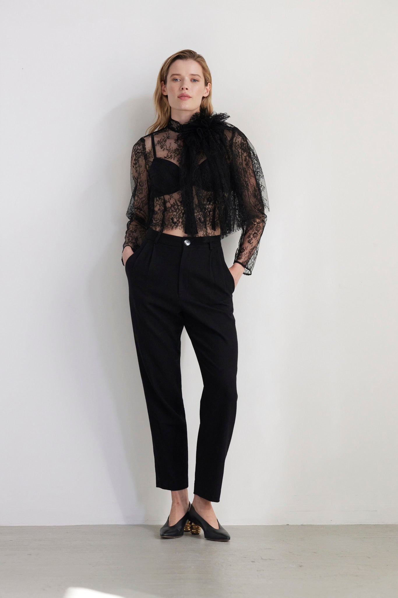 SAMPLE FW26 - Keira Blouse in Chantilly Lace - Black Samples CHRISTINE ALCALAY