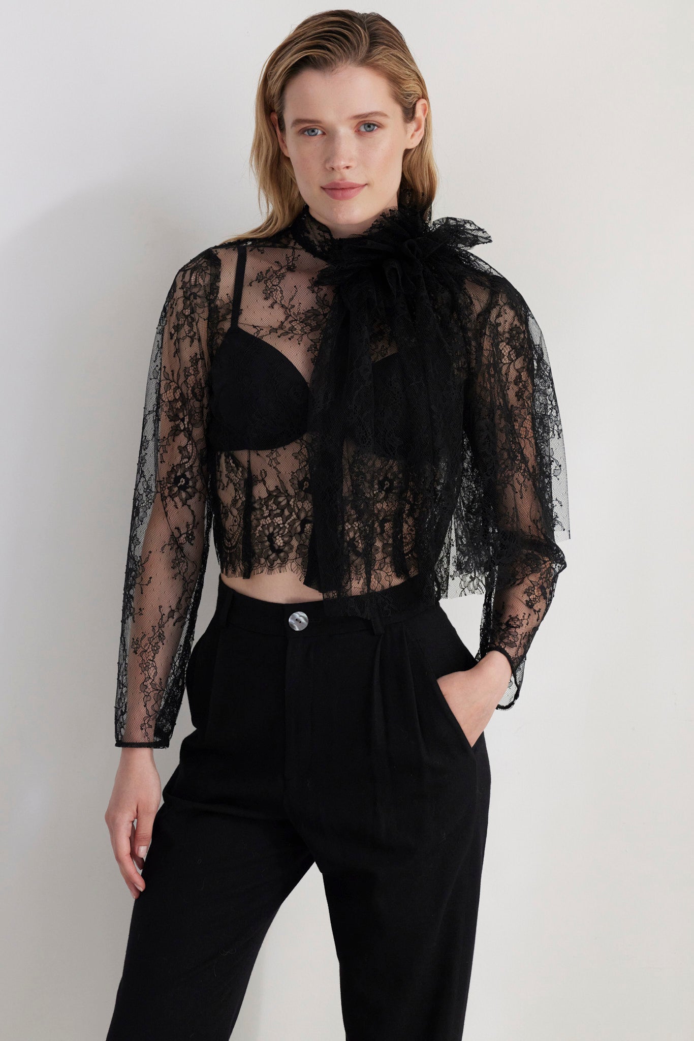 SAMPLE FW26 - Sophia Tapered Pant in Wool - Black Samples CHRISTINE ALCALAY