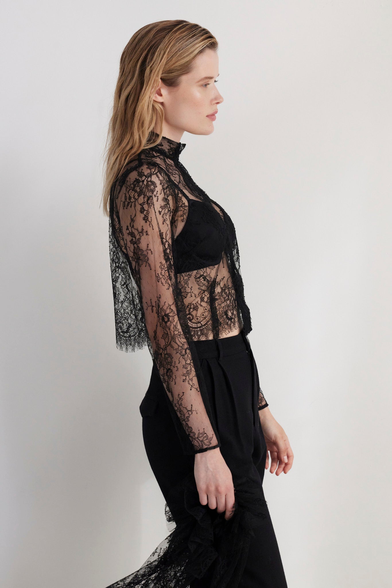 SAMPLE FW26 - Keira Blouse in Chantilly Lace - Black Samples CHRISTINE ALCALAY