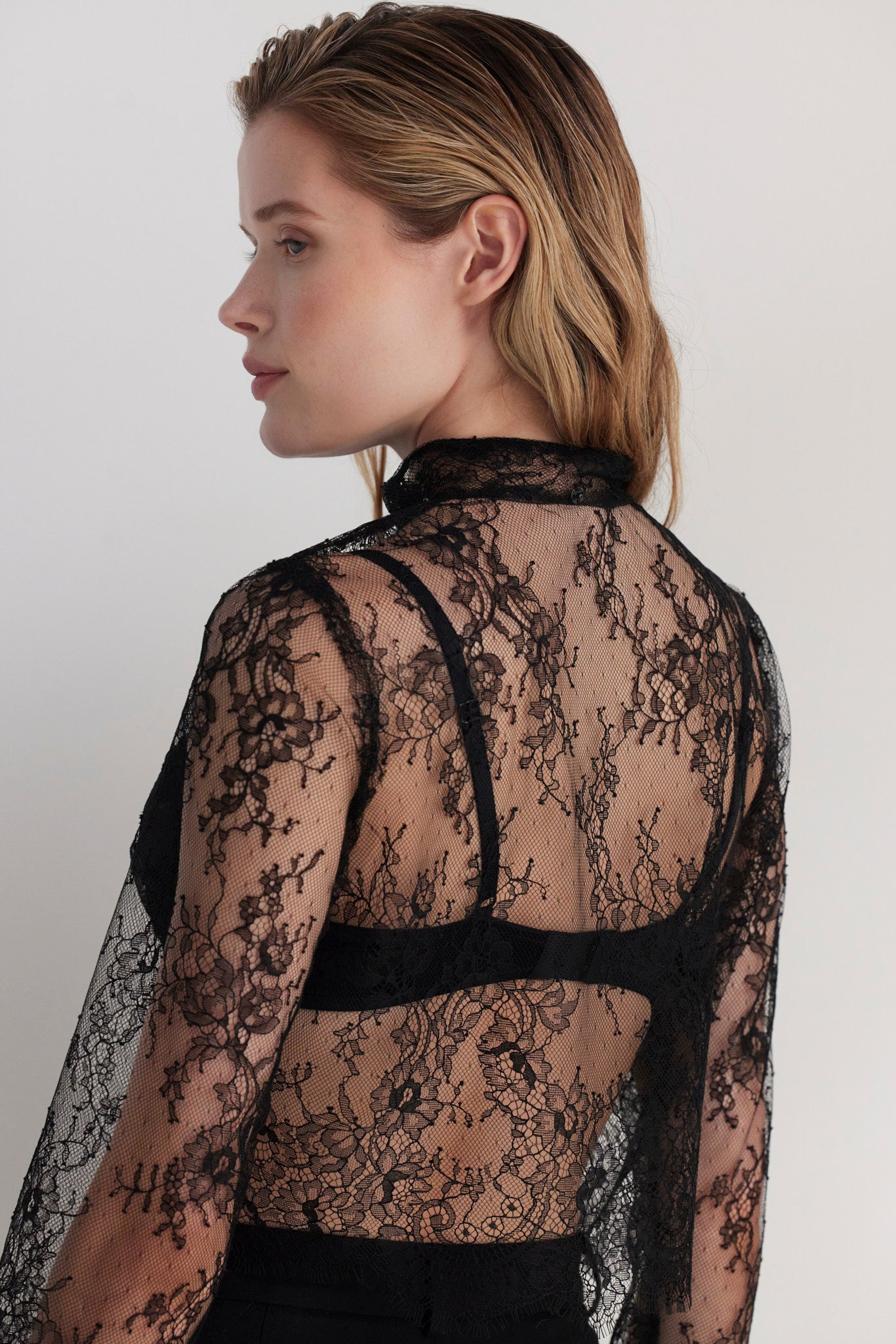 SAMPLE FW26 - Keira Blouse in Chantilly Lace - Black Samples CHRISTINE ALCALAY