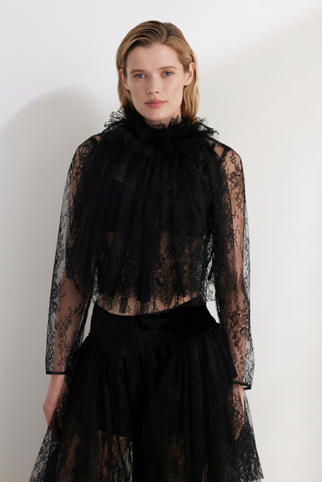 SAMPLE FW26 - Keira Blouse in Chantilly Lace - Black Samples CHRISTINE ALCALAY