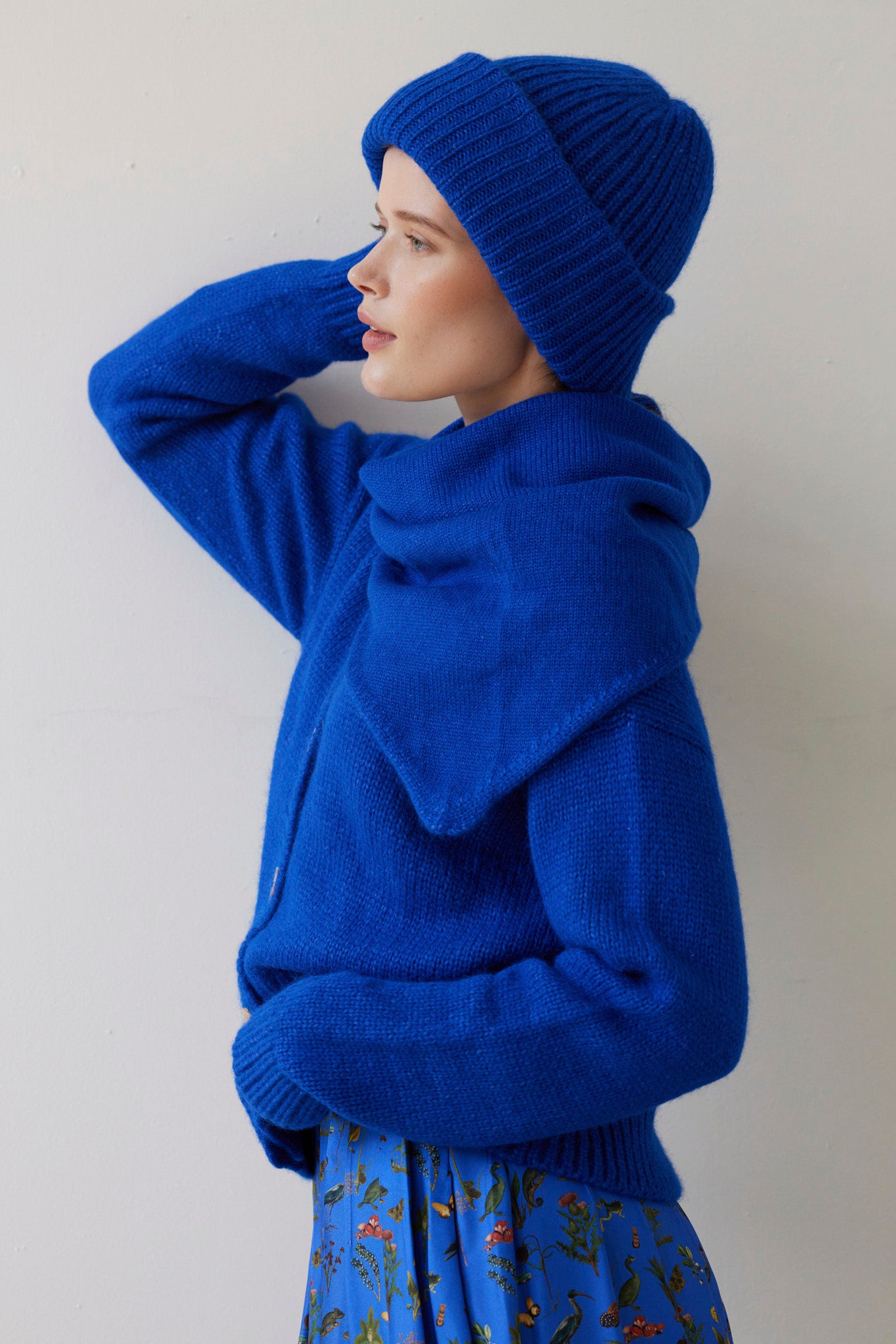 SAMPLE FW26 - Lofted Beanie in Alpaca Wool Blend - Electric Blue Samples CHRISTINE ALCALAY Electric Blue Z693 One Size
