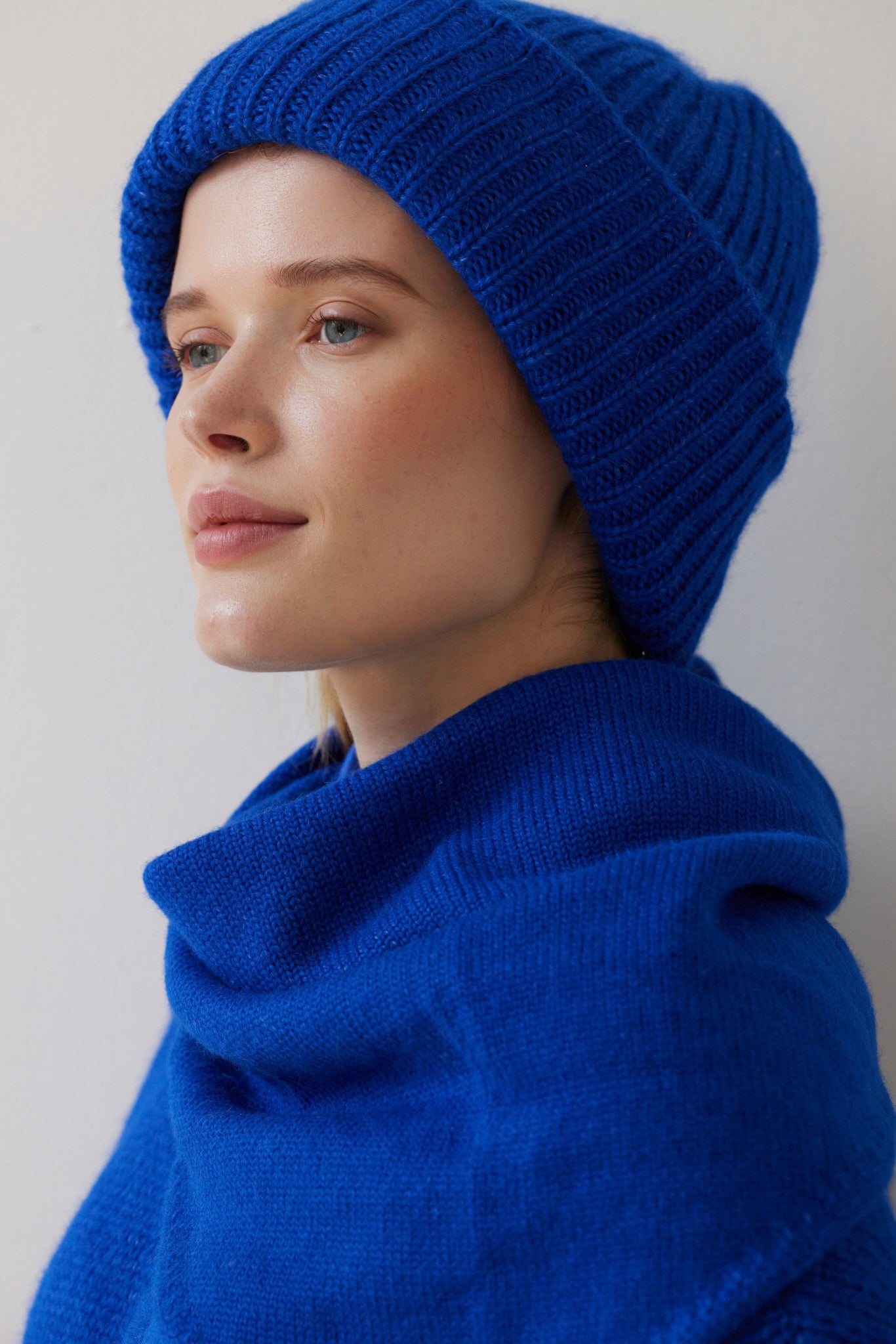 SAMPLE FW26 - Lofted Beanie in Alpaca Wool Blend - Electric Blue Samples CHRISTINE ALCALAY
