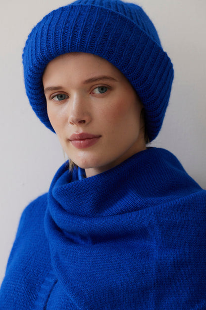 SAMPLE FW26 - Lofted Beanie in Alpaca Wool Blend - Electric Blue Samples CHRISTINE ALCALAY