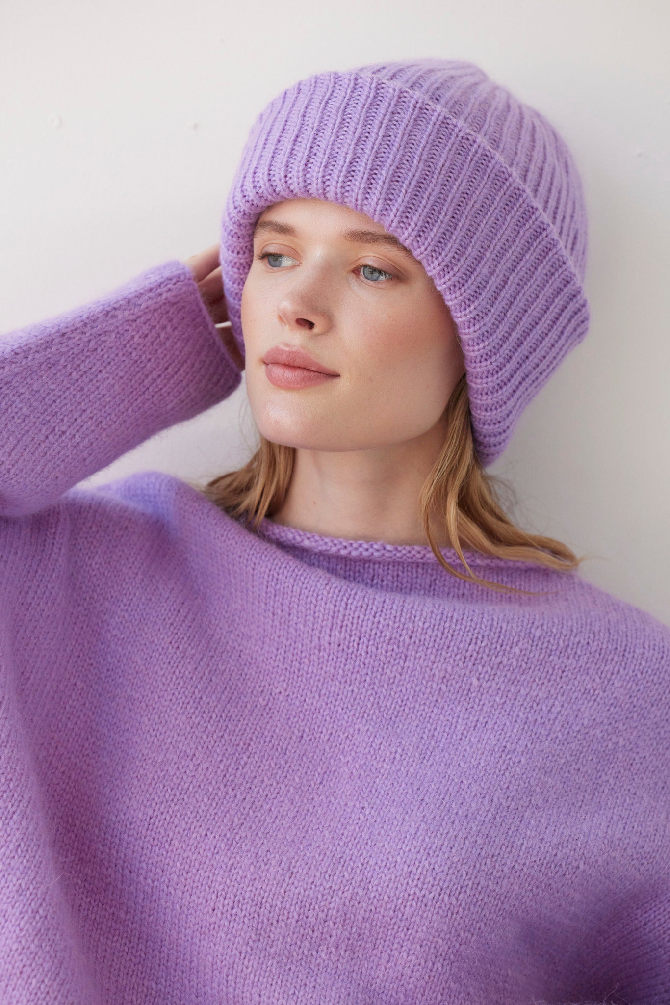 SAMPLE FW26 - Lofted Beanie in Alpaca Wool Blend - Lilac Samples CHRISTINE ALCALAY