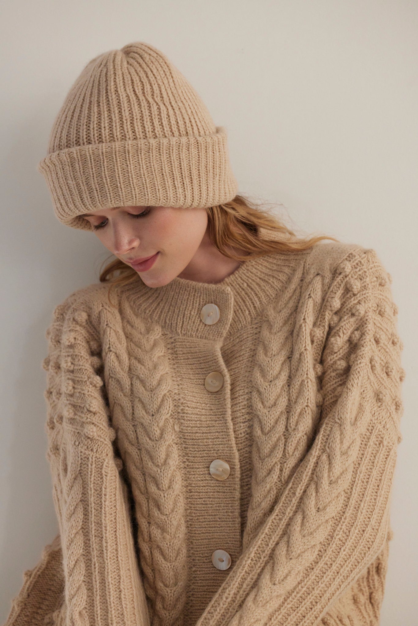 SAMPLE FW26 - Lofted Beanie in Alpaca Wool Blend - Toasted Marshmallow Samples CHRISTINE ALCALAY