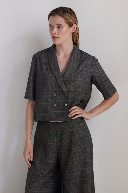 SAMPLE FW26 - Matilde Top in Wool - Autumn Plaid Samples CHRISTINE ALCALAY