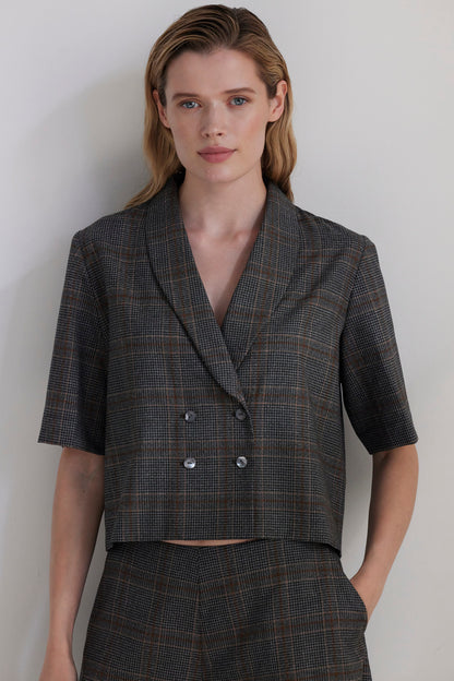 SAMPLE FW26 - Matilde Top in Wool - Autumn Plaid Samples CHRISTINE ALCALAY Autumn Plaid Small