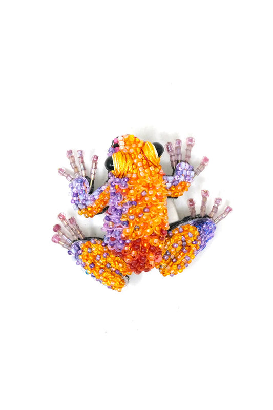Orange Dart Frog Brooch Pin Accessories Trovelore