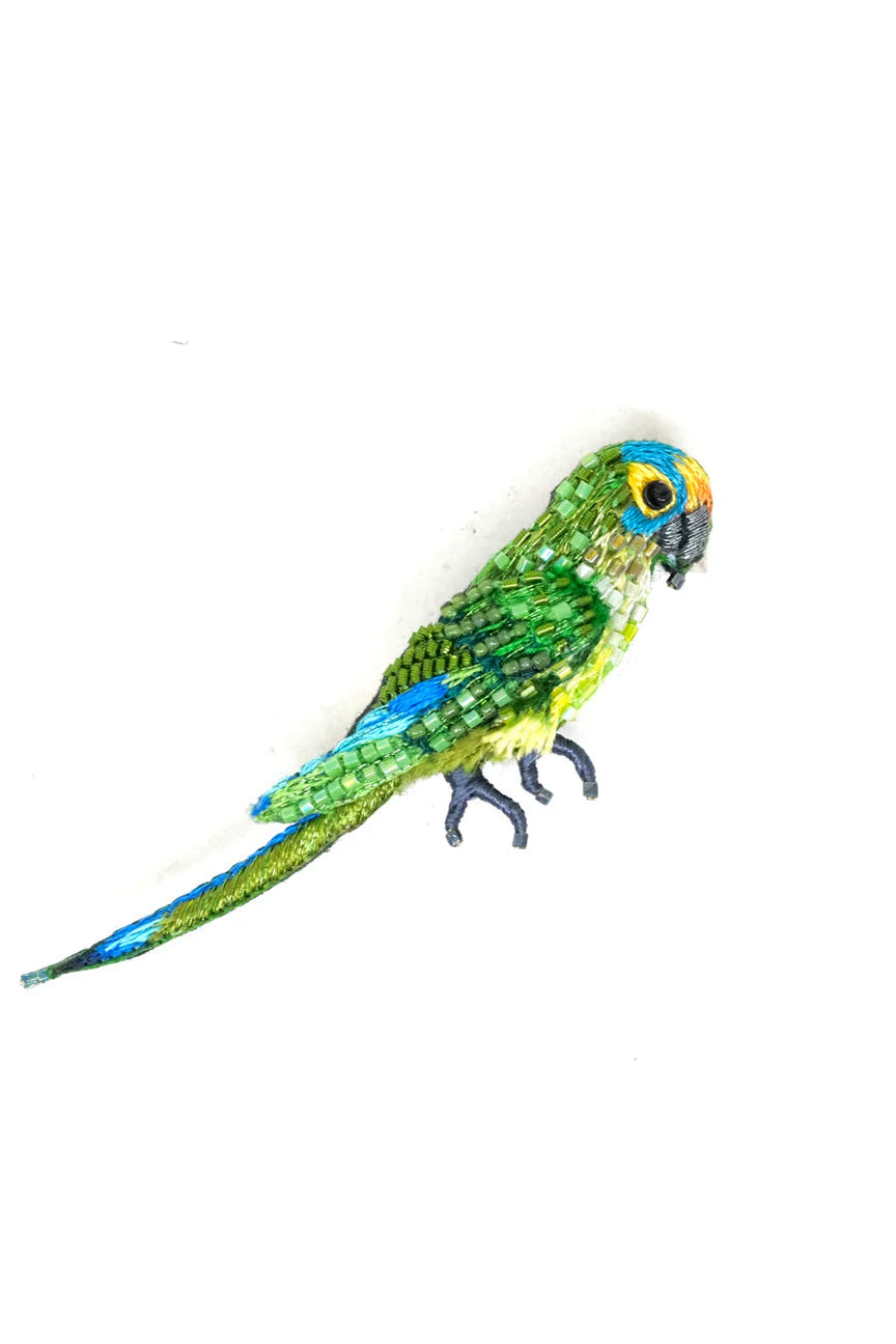 Peach-fronted Parakeet Brooch Pin Accessories Trovelore