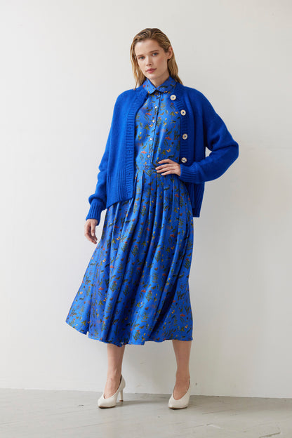 SAMPLE FW26 - Petra Cardigan in Alpaca Wool - Electric Blue Samples CHRISTINE ALCALAY