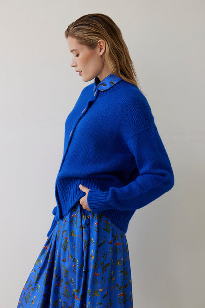 SAMPLE FW26 - Petra Cardigan in Alpaca Wool - Electric Blue Samples CHRISTINE ALCALAY