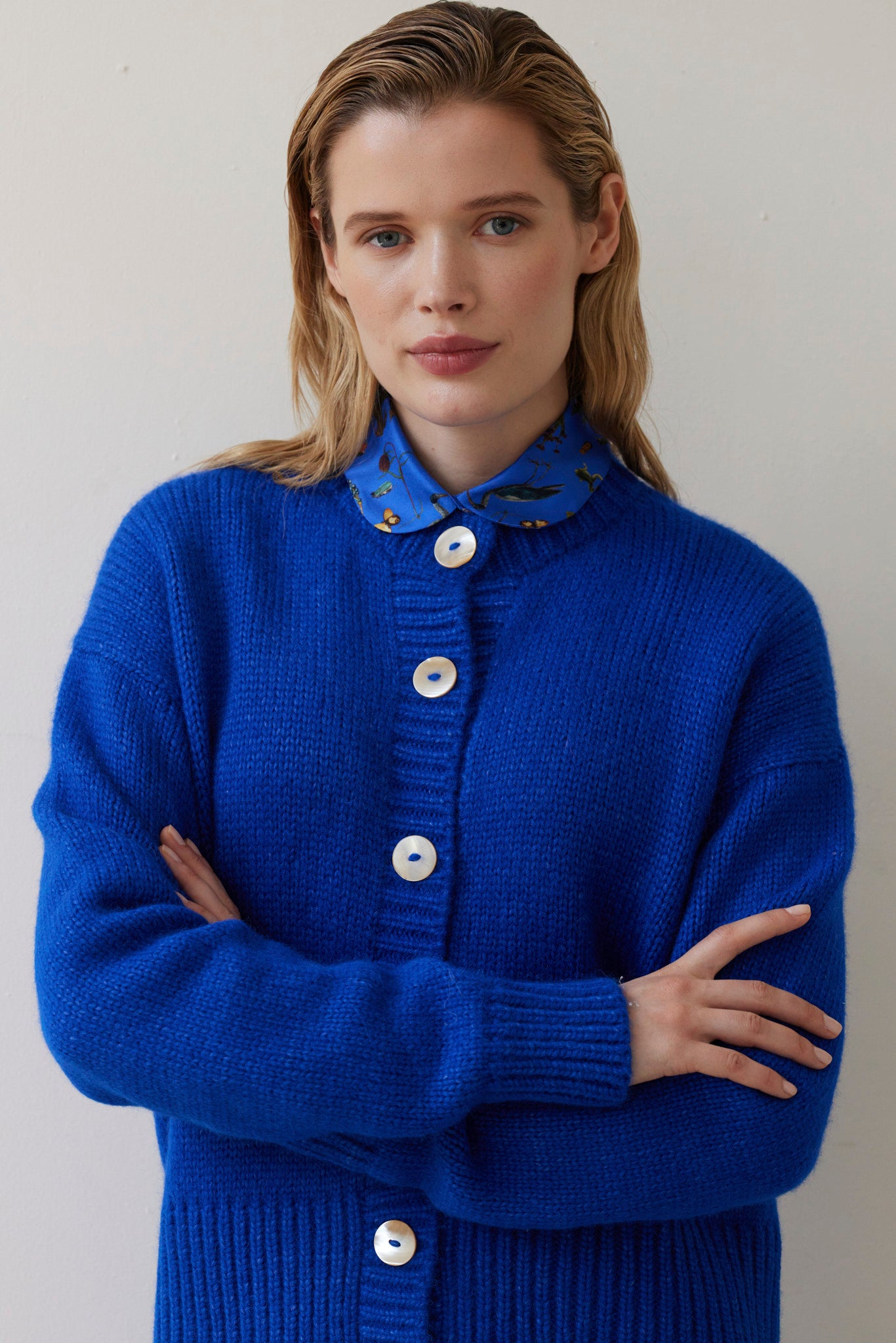 SAMPLE FW26 - Petra Cardigan in Alpaca Wool - Electric Blue Samples CHRISTINE ALCALAY Electric Blue One size