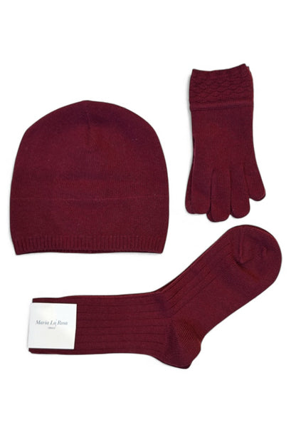 Cashmere Trio with Beanie, Gloves and Socks (Rum) Accessories CHRISTINE ALCALAY Boutique