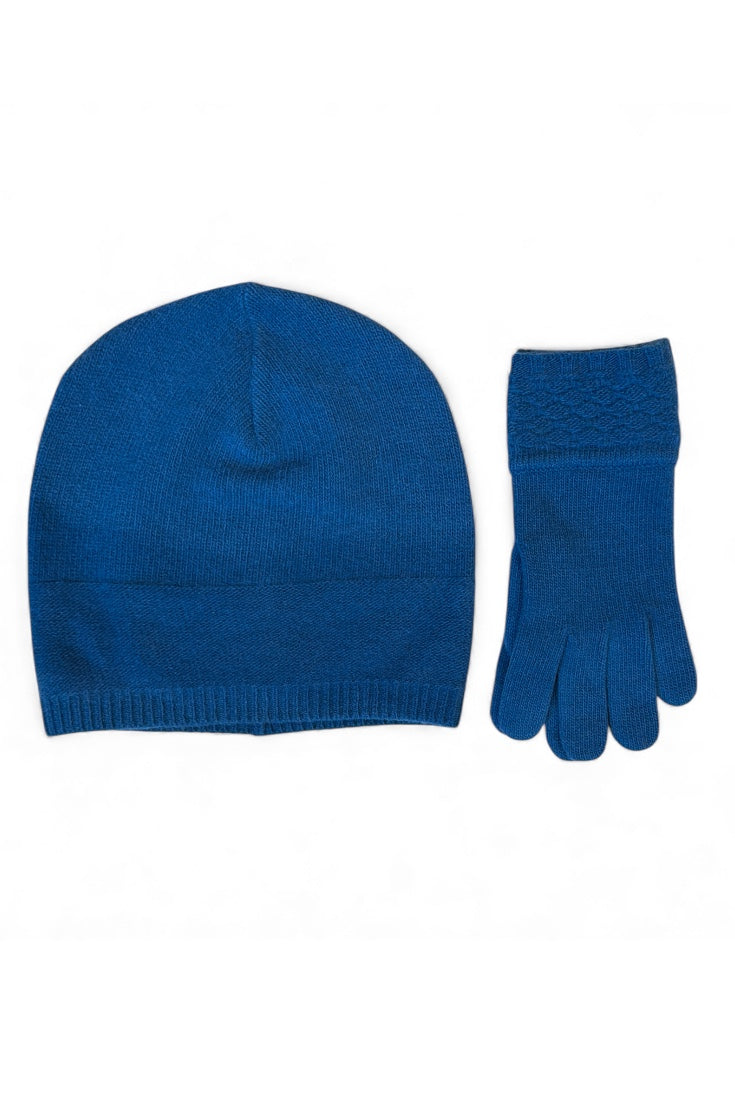 Cashmere Beanie & Tech Gloves Set (Teal) Accessories CHRISTINE ALCALAY Boutique
