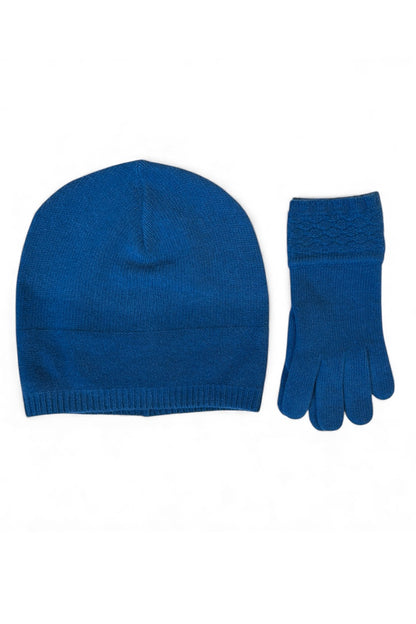 Cashmere Beanie & Tech Gloves Set (Teal) Accessories CHRISTINE ALCALAY Boutique
