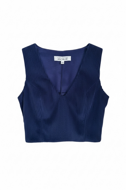 Sophie Top in Corduroy Tops CHRISTINE ALCALAY Navy Extra Small