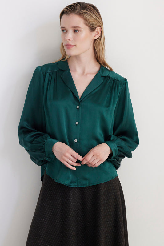 Rose Blouse in Silk Charmeuse Tops CHRISTINE ALCALAY