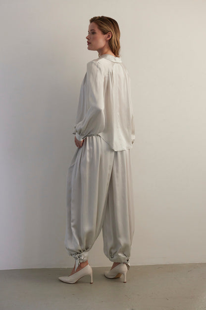 SAMPLE FW26 - Rose Blouse in Silk Charmeuse - Pearl Samples CHRISTINE ALCALAY