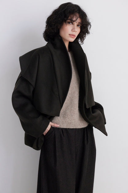 SAMPLE FW26 - Ryder Coat - Moss Samples CHRISTINE ALCALAY