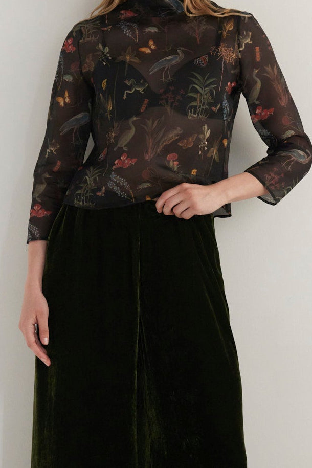 Angela Palazzo Pant in Silk Velvet Pants CHRISTINE ALCALAY