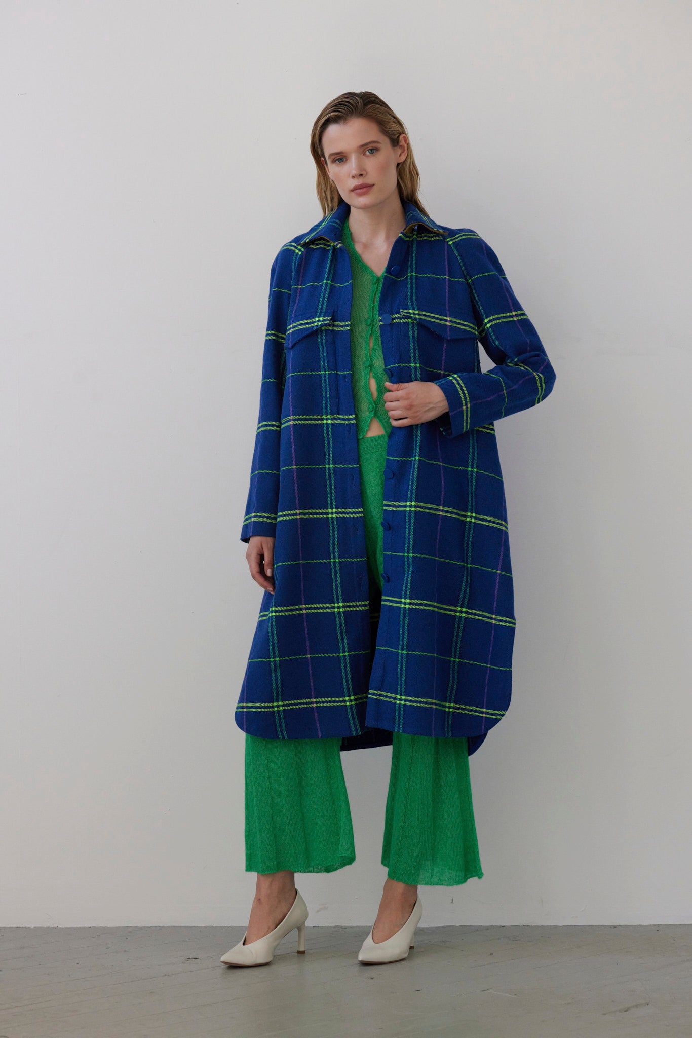 SAMPLE FW26 - Sandra Ribbed Alpaca Knit Pant - Grass Green Samples CHRISTINE ALCALAY