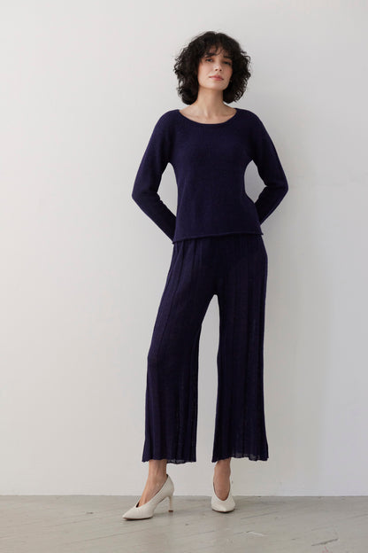 SAMPLE FW26 - Sandra Ribbed Alpaca Knit Pant - Ink Samples CHRISTINE ALCALAY Ink One Size