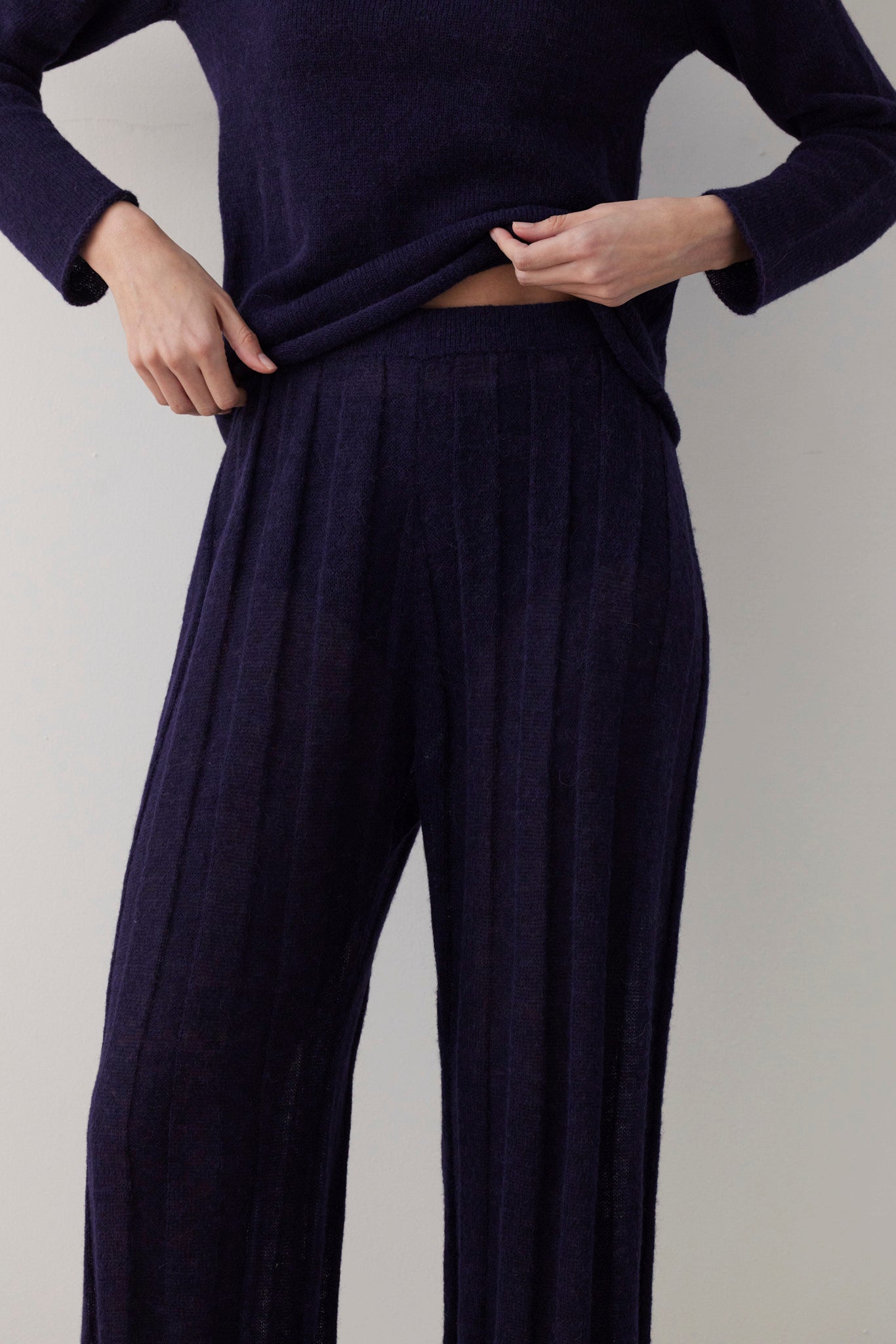 SAMPLE FW26 - Sandra Ribbed Alpaca Knit Pant - Ink Samples CHRISTINE ALCALAY