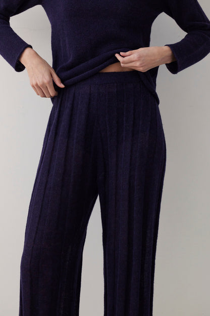 SAMPLE FW26 - Sandra Ribbed Alpaca Knit Pant - Ink Samples CHRISTINE ALCALAY
