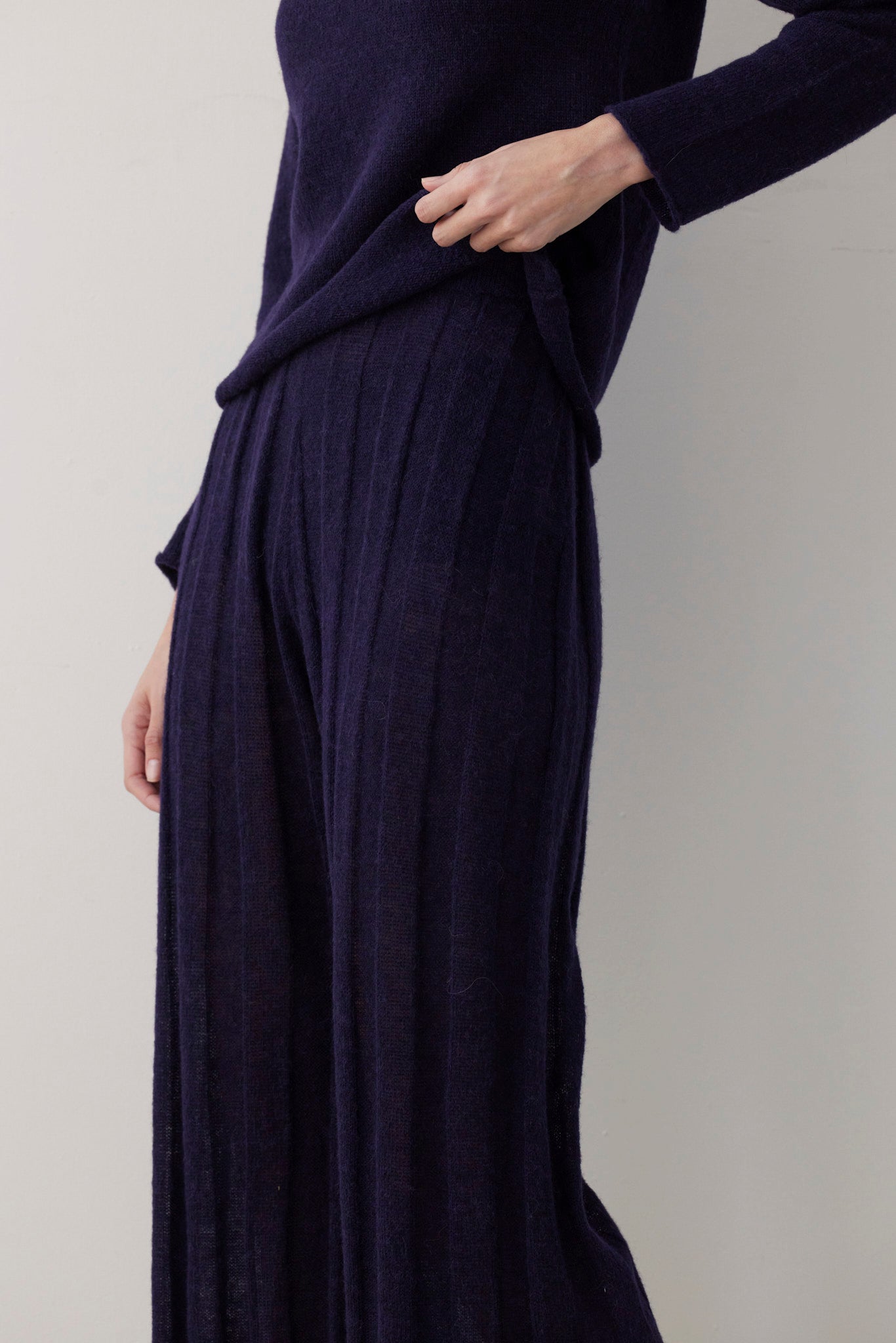 SAMPLE FW26 - Sandra Ribbed Alpaca Knit Pant - Ink Samples CHRISTINE ALCALAY
