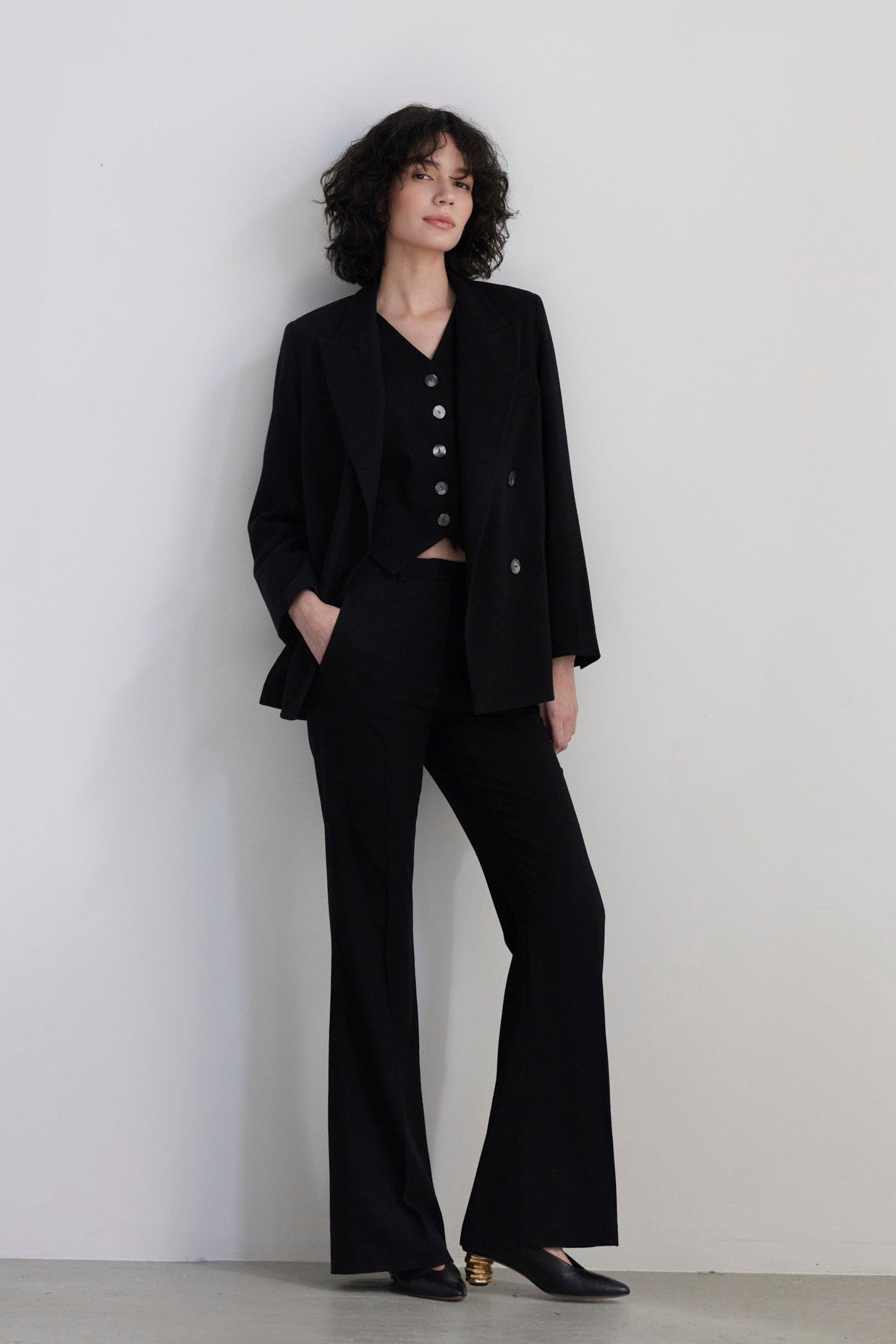 SAMPLE FW26 - Sandy Flared Leg Trouser in Wool - Black Samples CHRISTINE ALCALAY Black 2