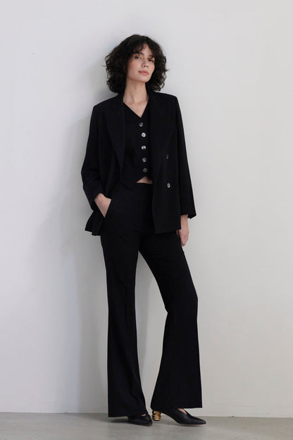 SAMPLE FW26 - Sandy Flared Leg Trouser in Wool - Black Samples CHRISTINE ALCALAY Black 2