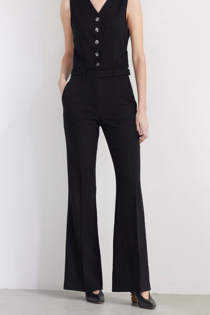 SAMPLE FW26 - Sandy Flared Leg Trouser in Wool - Black Samples CHRISTINE ALCALAY