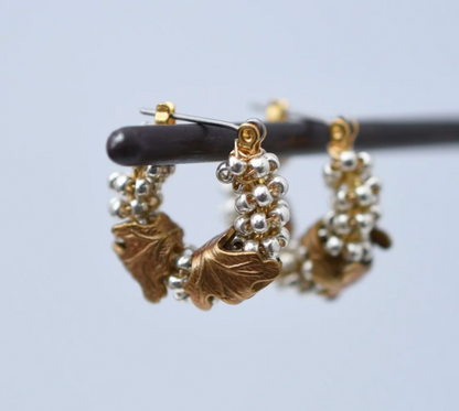Balsa Pearl Hoop Earring