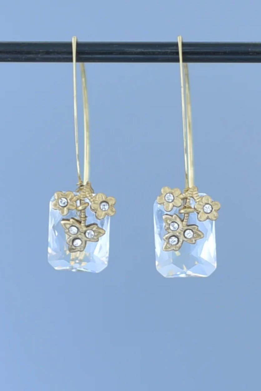Sweet Pea Glass Hook Earring