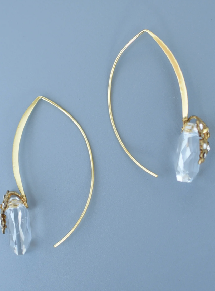 Sweet Pea Glass Hook Earring