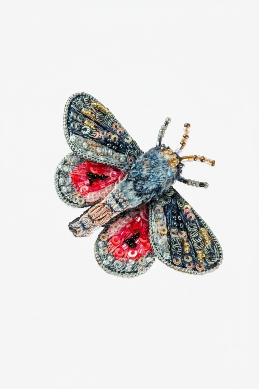 Hubbard's Small Silk Moth Brooch Pin Accessories Trovelore