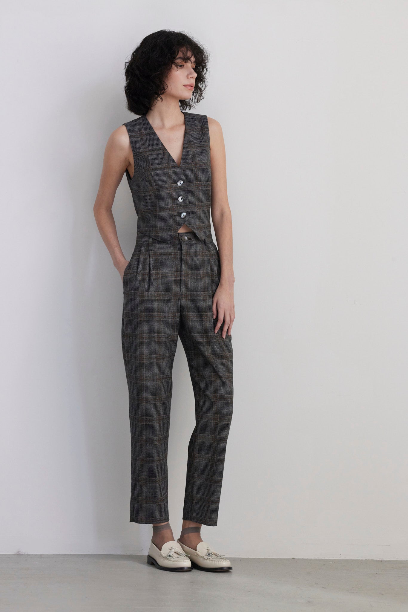 SAMPLE FW26 - Sophia Tapered Pant in Wool - Autumn Plaid Samples CHRISTINE ALCALAY Autumn Plaid 2