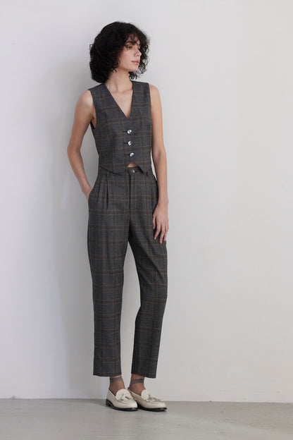 SAMPLE FW26 - Sophia Tapered Pant in Wool - Autumn Plaid Samples CHRISTINE ALCALAY Autumn Plaid 2