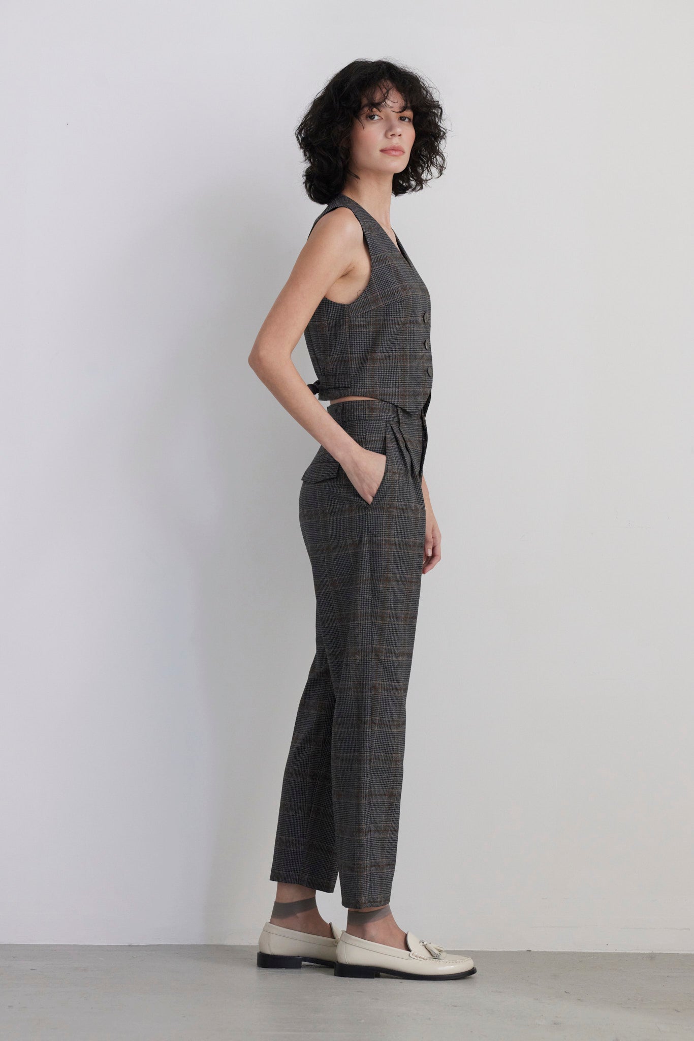 SAMPLE FW26 - Sophia Tapered Pant in Wool - Autumn Plaid Samples CHRISTINE ALCALAY