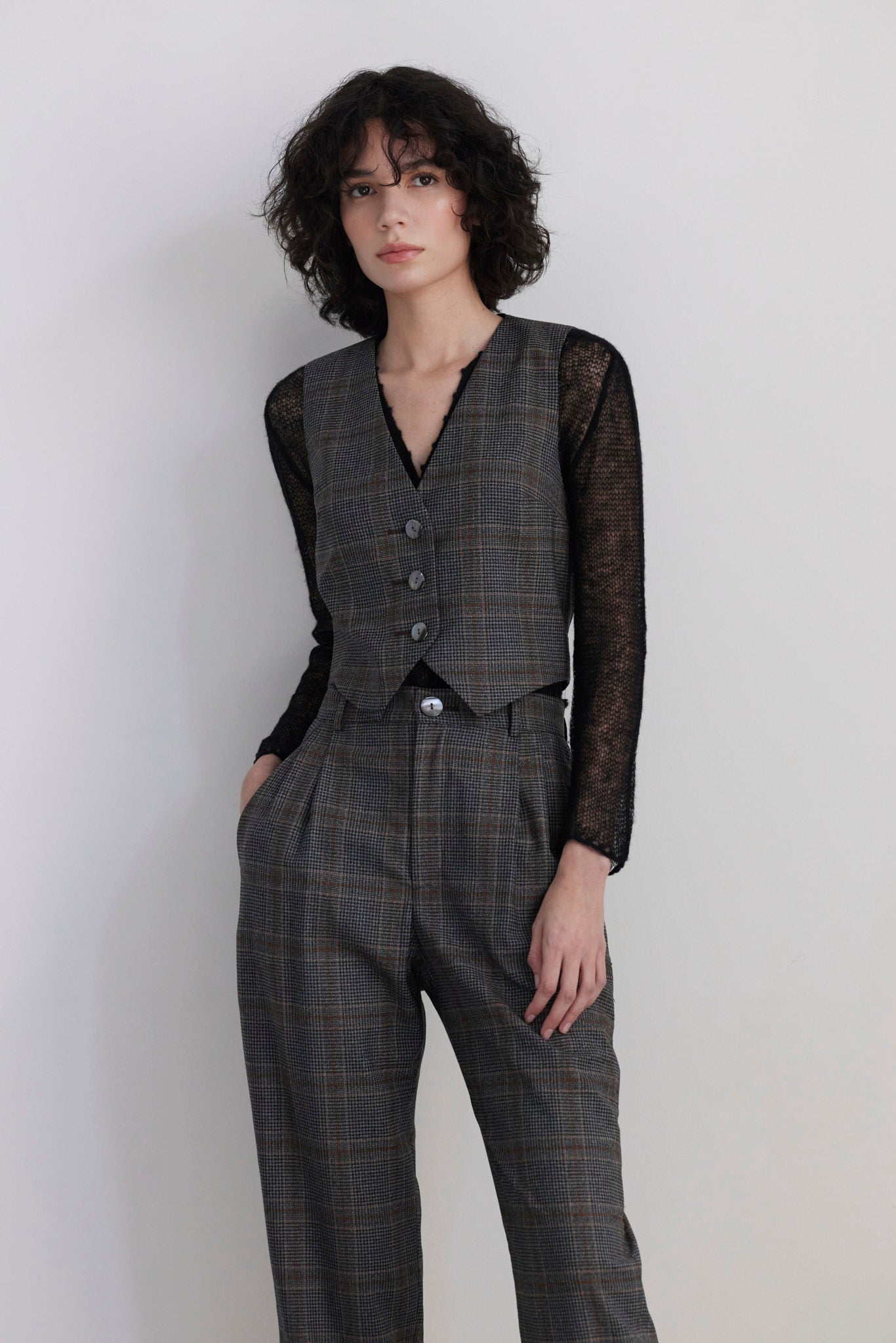 SAMPLE FW26 - Sophia Tapered Pant in Wool - Autumn Plaid Samples CHRISTINE ALCALAY