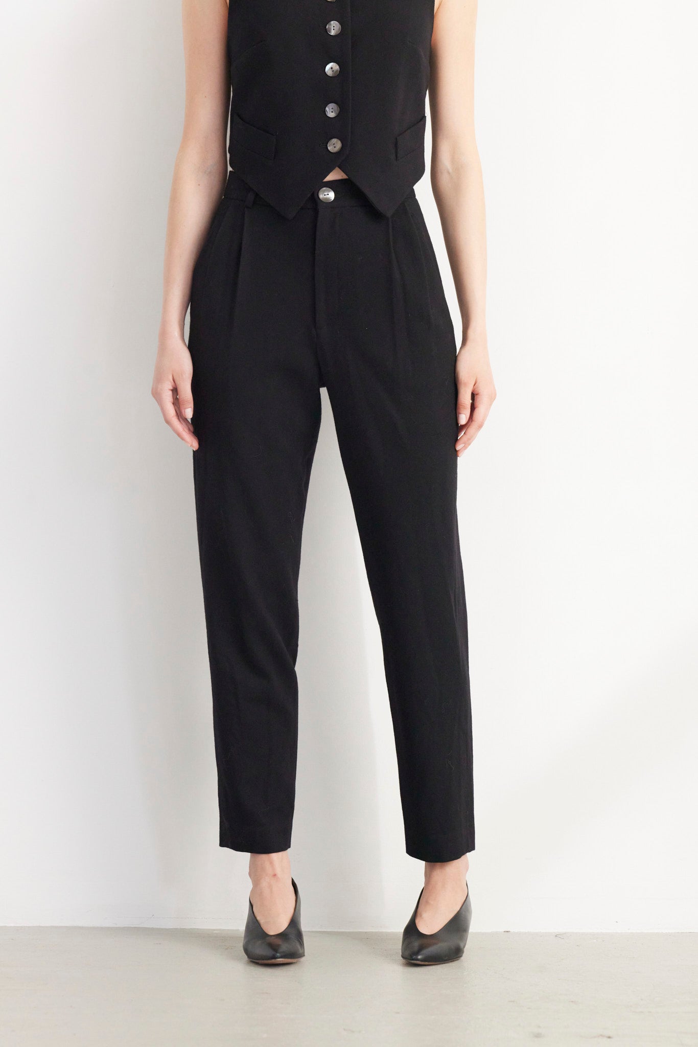 SAMPLE FW26 - Sophia Tapered Pant in Wool - Black Samples CHRISTINE ALCALAY Black 2
