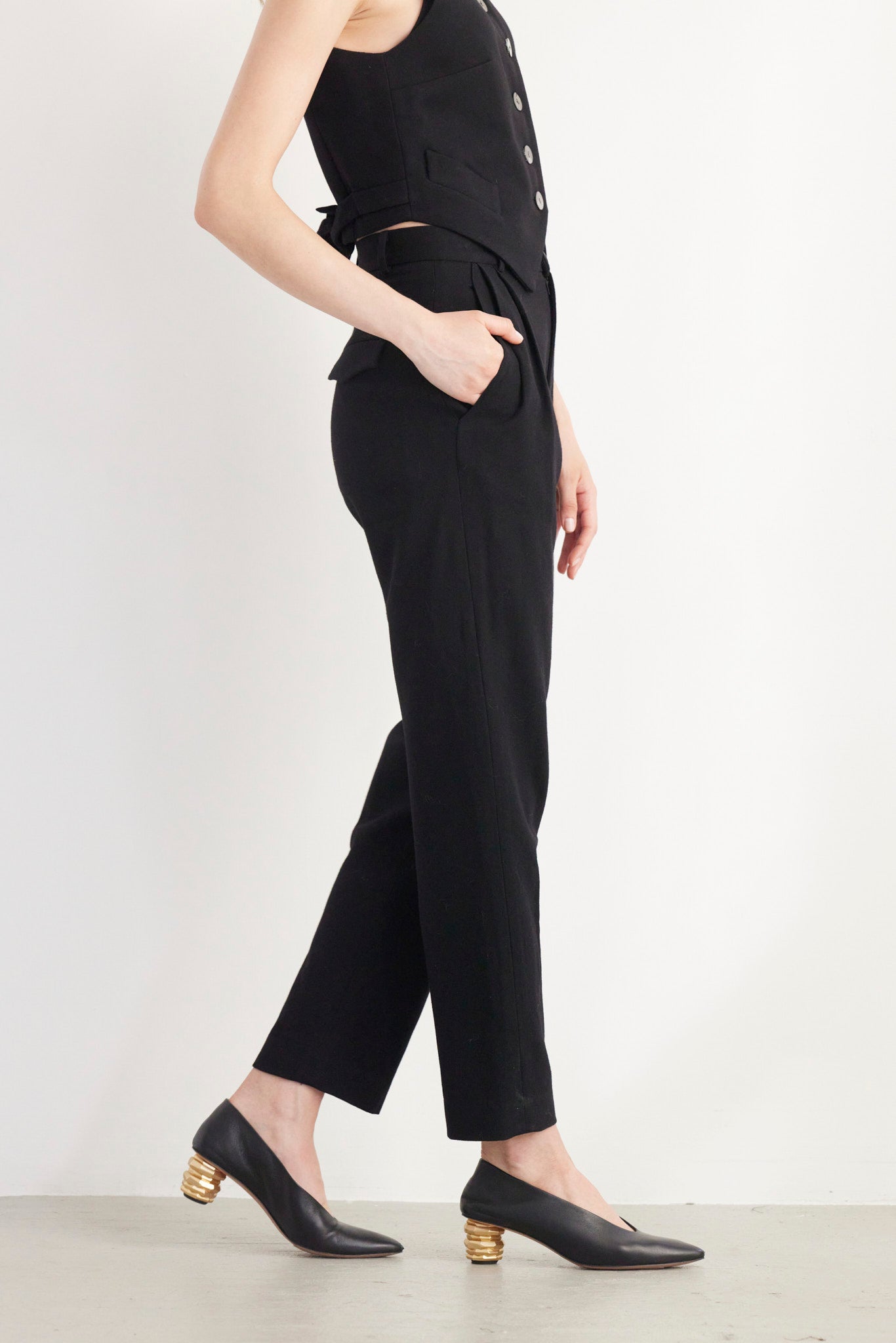 SAMPLE FW26 - Sophia Tapered Pant in Wool - Black Samples CHRISTINE ALCALAY