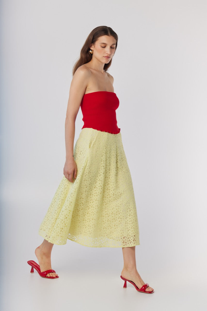 Christine Skirt in Limoncello Yellow Corded Lace – CHRISTINE ALCALAY